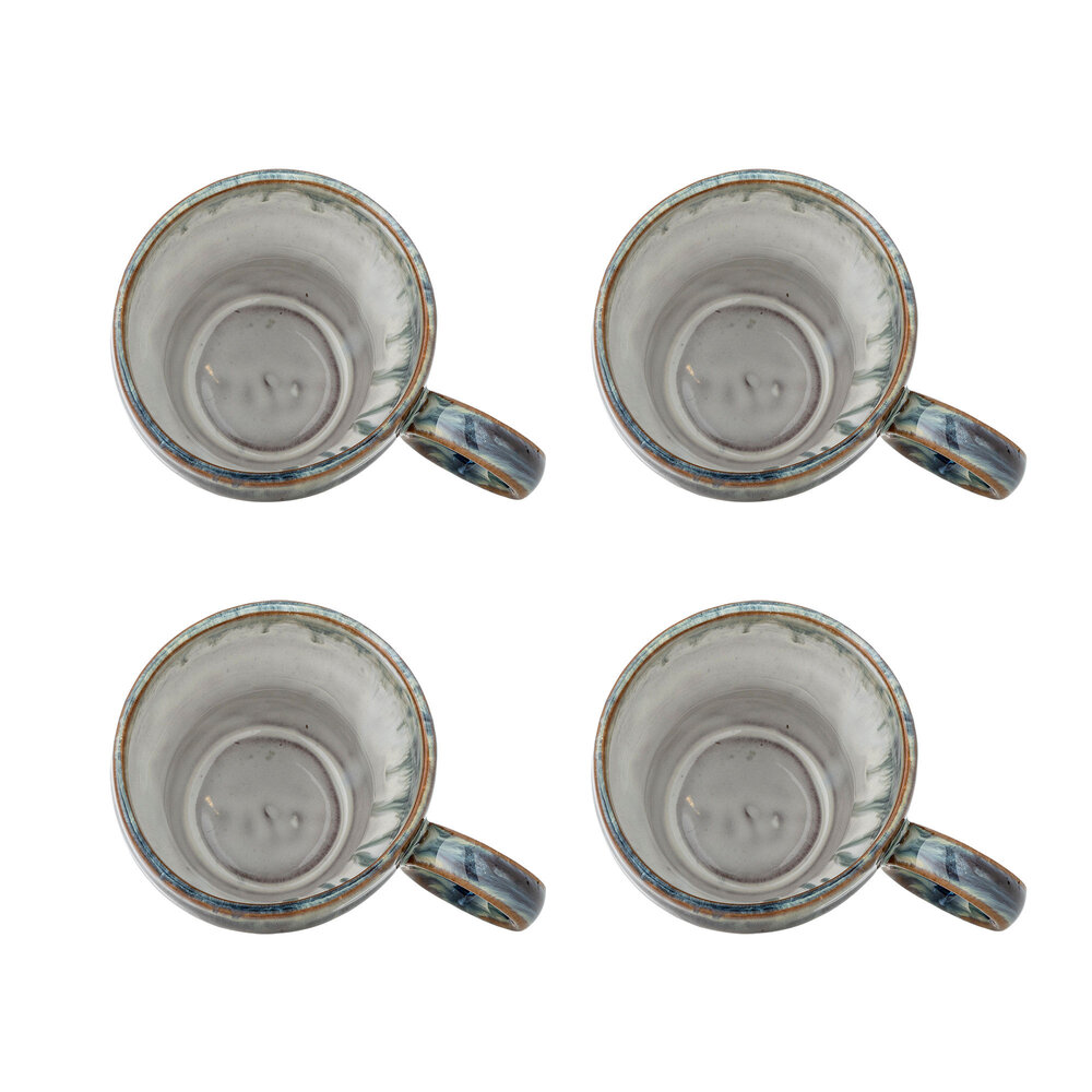 Bloomingville Nigel mugs blue set of 4 pieces - 82072479