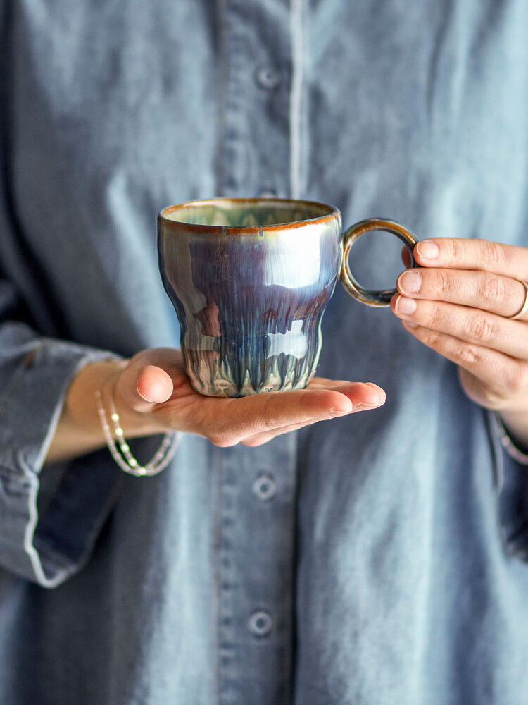 Bloomingville Nigel mugs blue set of 4 pieces - 82072479