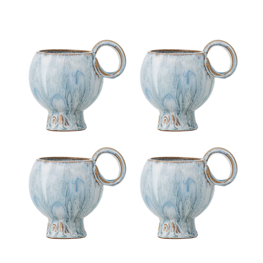 Bloomingville Avonlea mugs blue set of 4 pieces - 82072481 Bloomingville Avonlea mugs blue set of 4 pieces - 82072481