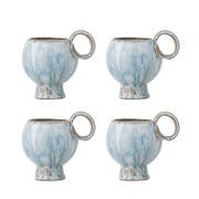 Bloomingville Avonlea mokken blauw set van 4 stuks - 82072481 Bloomingville Avonlea mokken blauw set van 4 stuks - 82072481