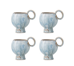 Bloomingville Set di 4 tazze blu Avonlea