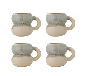 Bloomingville Juego de 4 tazas Luna azules Bloomingville Juego de 4 tazas Luna azules