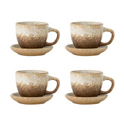 Bloomingville Brenta cup and saucer natural set of 4 pieces - 82072416