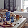 Bloomingville Tabby glazen blauw set van 4 stuks - 82072664 Bloomingville Tabby glazen blauw set van 4 stuks - 82072664