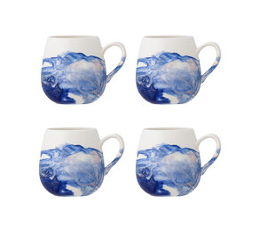 Bloomingville Lyre mokken blauw set van 4 stuks Bloomingville Lyre mokken blauw set van 4 stuks