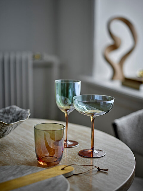 Bec's Designs Set Di 4 Bicchieri Highball Triangolari In Vetro Martellato Con Bordo Oro, 473 Ml