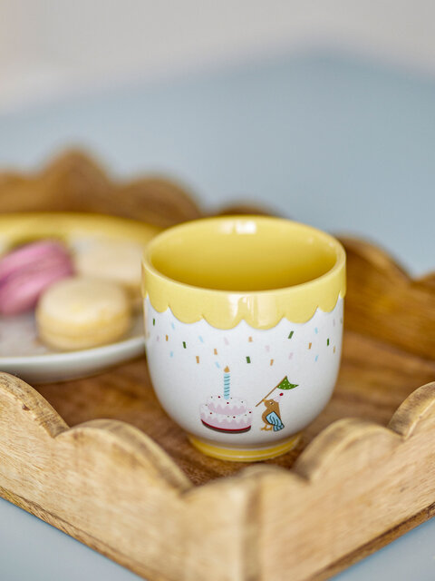 Bloomingville Mini Celebrate mokken geel set van 6 stuks - 82063088