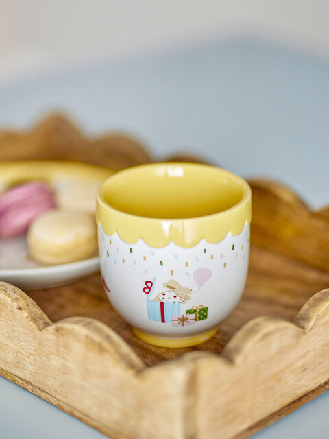Bloomingville Mini Celebrate mokken geel set van 6 stuks - 82063088