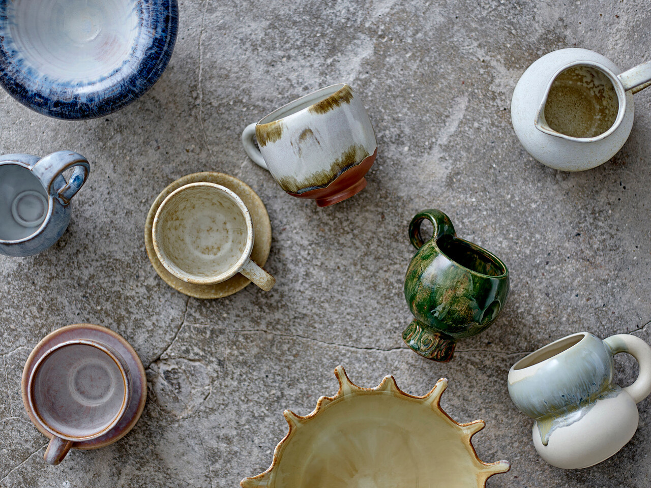 Bloomingville Avonlea krus grønne sett med 4 deler - 82072480 Bloomingville Avonlea krus grønne sett med 4 deler - 82072480