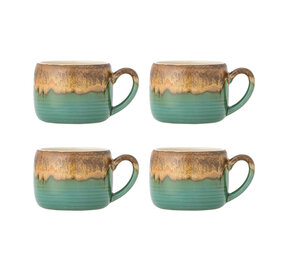 Bloomingville Juego de 4 tazas Sheen verdes