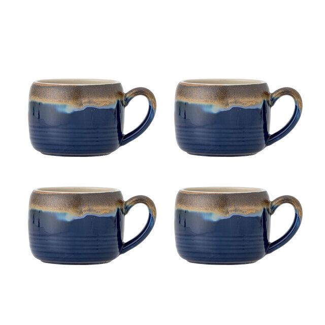 Bloomingville Sheen mugs blue set of 4 pieces - 82072527 Bloomingville Sheen mugs blue set of 4 pieces - 82072527