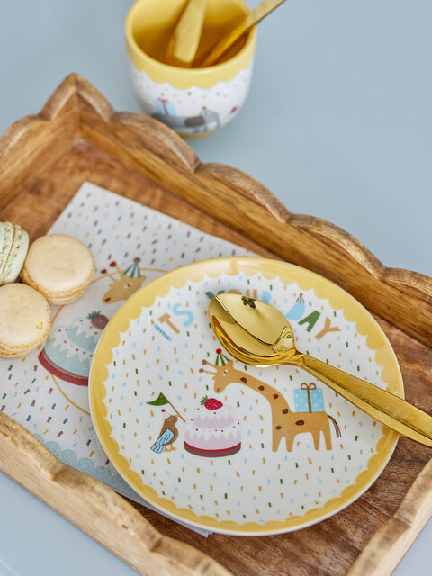 Bloomingville Mini Celebrate borden geel set van 6 stuks - 82072665