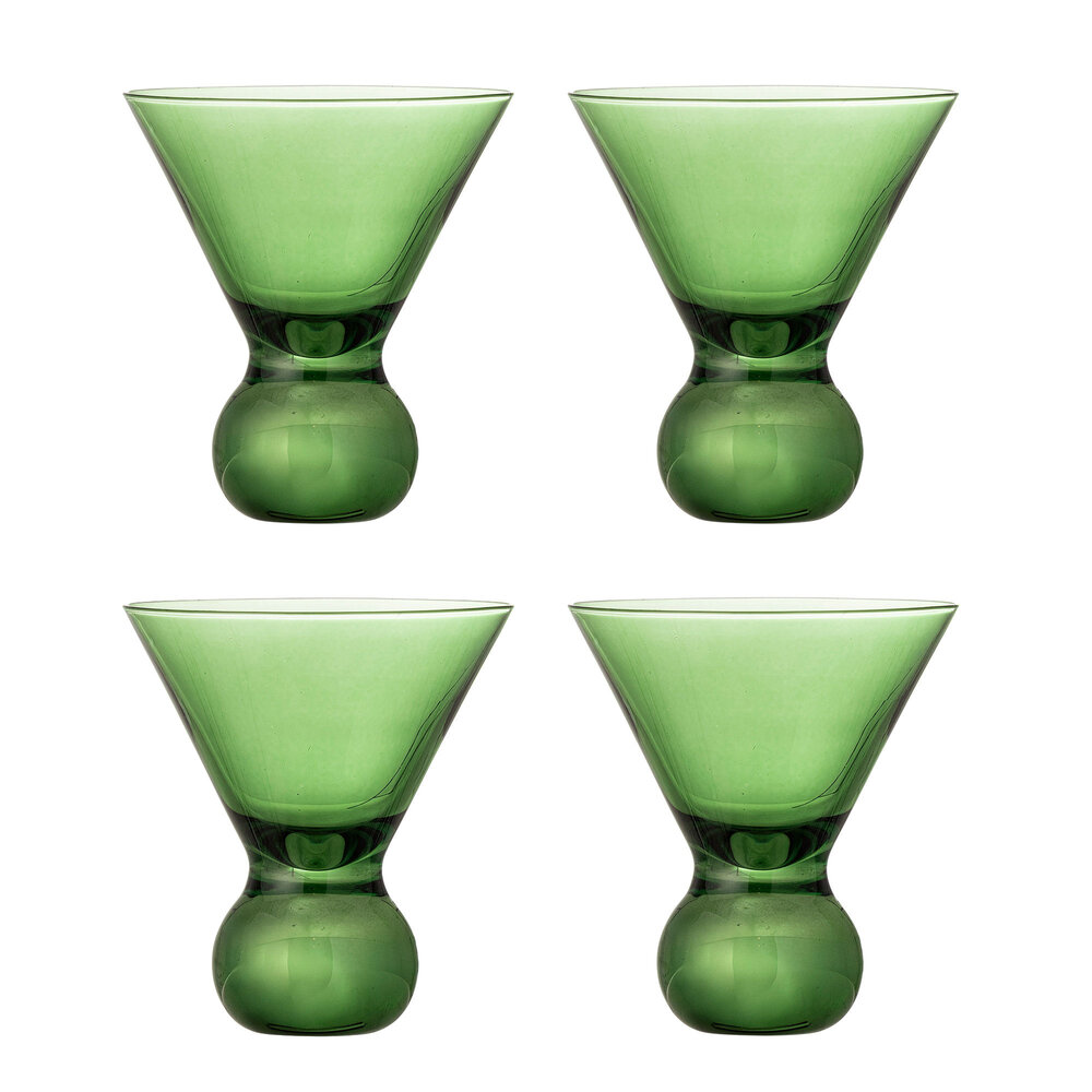 Bloomingville Corliss cocktail glasses green set of 4 pieces - 82072449 Bloomingville Corliss cocktail glasses green set of 4 pieces - 82072449
