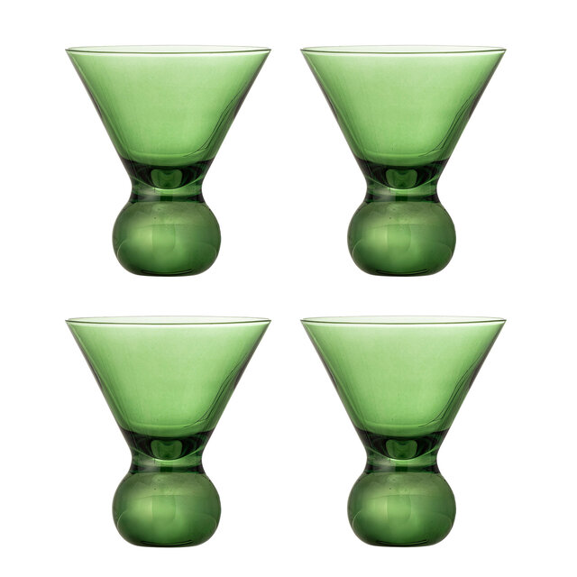 Bloomingville Corliss cocktail glazen groen set van 4 stuks - 82072449
