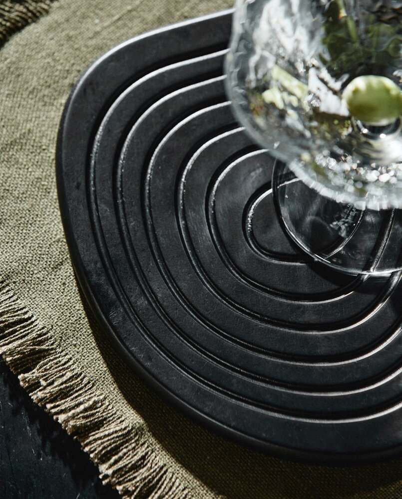 Nordal Sous-verres Enoki noirs, lot de 6 pièces - 7181