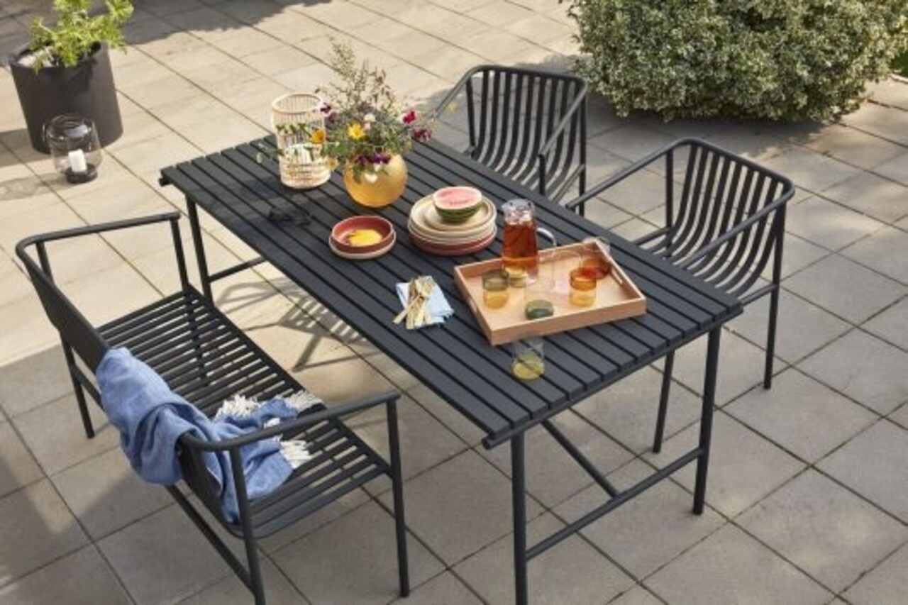 Hubsch Villa outdoor bench black - 142001 Hubsch Villa outdoor bench black - 142001