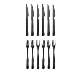 Bloomingville Ollin cutlery set black set of 12 pieces Bloomingville Ollin cutlery set black set of 12 pieces
