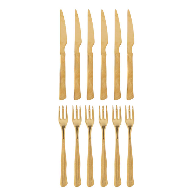 Bloomingville Ollin bestek set goud set van 12 stuks - 82061773