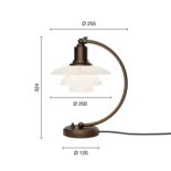 Louis Poulsen PH 2/2 Luna tafellamp aged brass opal - 5744172150 Louis Poulsen PH 2/2 Luna tafellamp aged brass opal - 5744172150