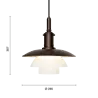 Louis Poulsen Suspension PH 3/3 laiton vieilli opale - 5741115806 Louis Poulsen Suspension PH 3/3 laiton vieilli opale - 5741115806