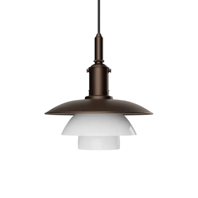 Louis Poulsen Lampada a sospensione PH 3/3 in ottone anticato opalino - 5741115806