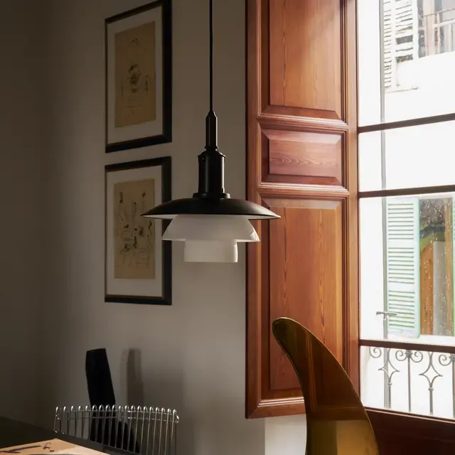 Louis Poulsen PH 3/3 hanging lamp aged brass opal - 5741115806