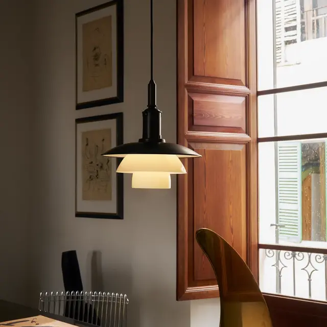 Louis Poulsen PH 3/3 hanging lamp aged brass opal - 5741115806