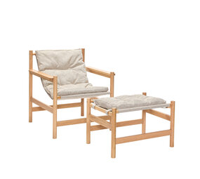 Hubsch Heritage Stuhl mit Fußhocker Hubsch Heritage Stuhl mit Fußhocker