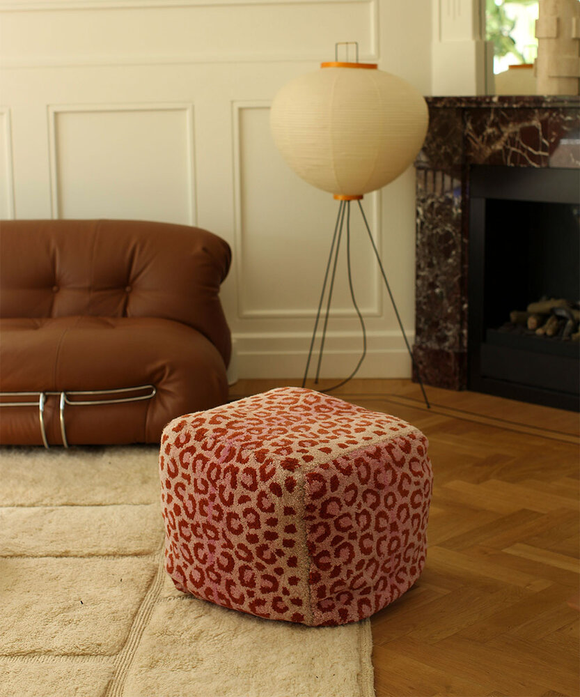 Doing Goods Rosa leopardpuff liten - 1.45.15.009.030.3