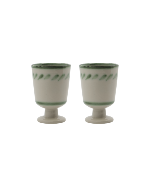House Doctor Diva mokken gebroken wit/groen set van 4 stuks - 900000469 House Doctor Diva mokken gebroken wit/groen set van 4 stuks - 900000469