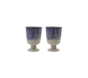 House Doctor Lot de 4 mugs Diva blanc cassé/bleu House Doctor Lot de 4 mugs Diva blanc cassé/bleu