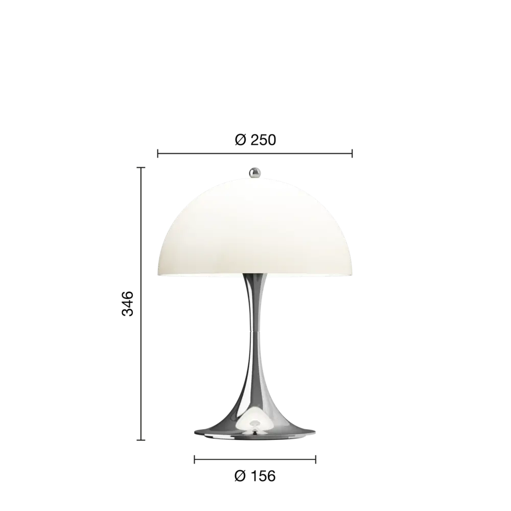 Louis Poulsen Panthella 250 tragbare Tischleuchte Chrom opalbeige - 5744172998 Louis Poulsen Panthella 250 tragbare Tischleuchte Chrom opalbeige - 5744172998