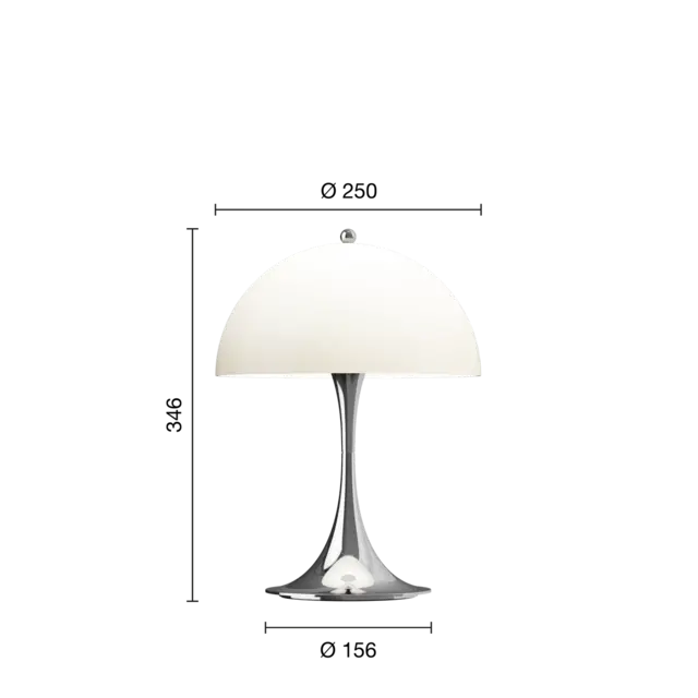 Louis Poulsen Panthella 250 tragbare Tischleuchte Chrom opalbeige - 5744172998 Louis Poulsen Panthella 250 tragbare Tischleuchte Chrom opalbeige - 5744172998