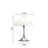 Louis Poulsen Lámpara de mesa portátil Panthella 250, cromo, beige opalino - 5744172998 Louis Poulsen Lámpara de mesa portátil Panthella 250, cromo, beige opalino - 5744172998