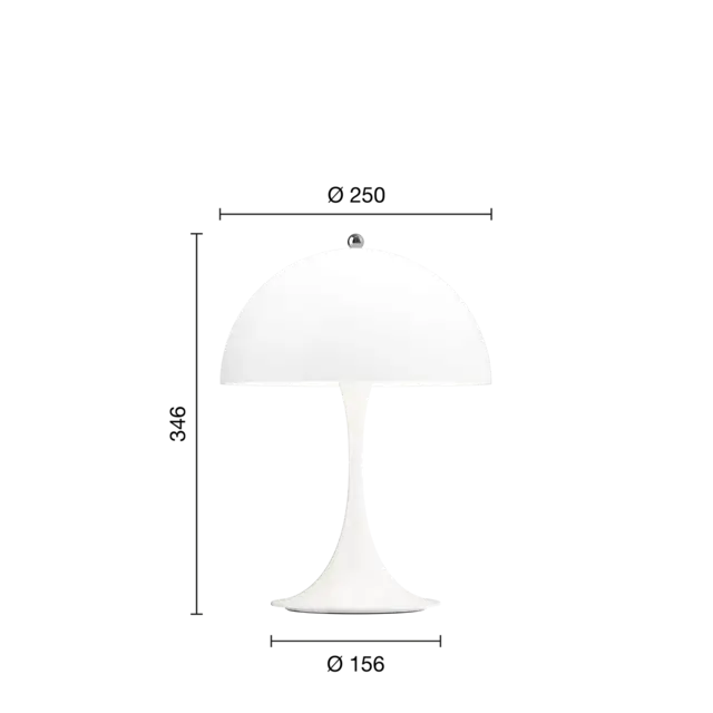 Louis Poulsen Lampe de table portable Panthella 250 blanc opale - 5744172943 Louis Poulsen Lampe de table portable Panthella 250 blanc opale - 5744172943