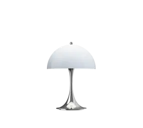 Louis Poulsen Panthella 250 bærbar bordlampe krom opal blågrå Louis Poulsen Panthella 250 bærbar bordlampe krom opal blågrå