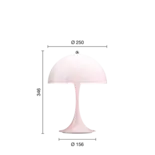 Louis Poulsen Lámpara de mesa portátil Panthella 250, color rosa pálido ópalo - 5744172969 Louis Poulsen Lámpara de mesa portátil Panthella 250, color rosa pálido ópalo - 5744172969