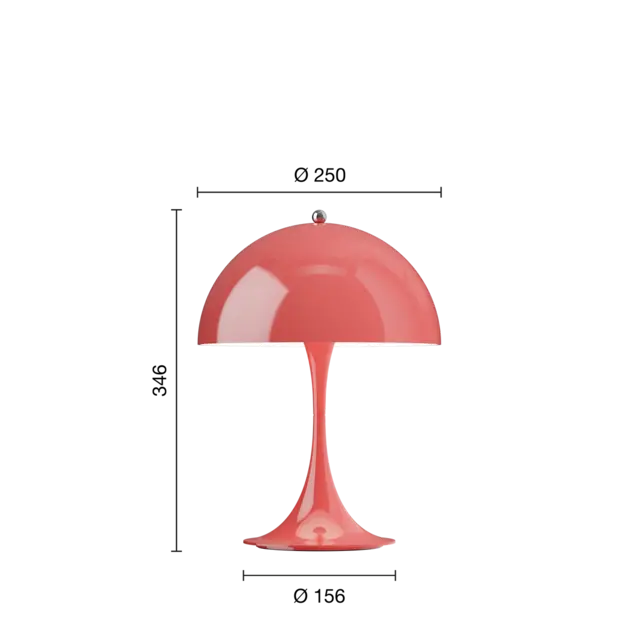 Louis Poulsen Panthella 250 portable tafellamp opaque coral - 5744173023 Louis Poulsen Panthella 250 portable tafellamp opaque coral - 5744173023