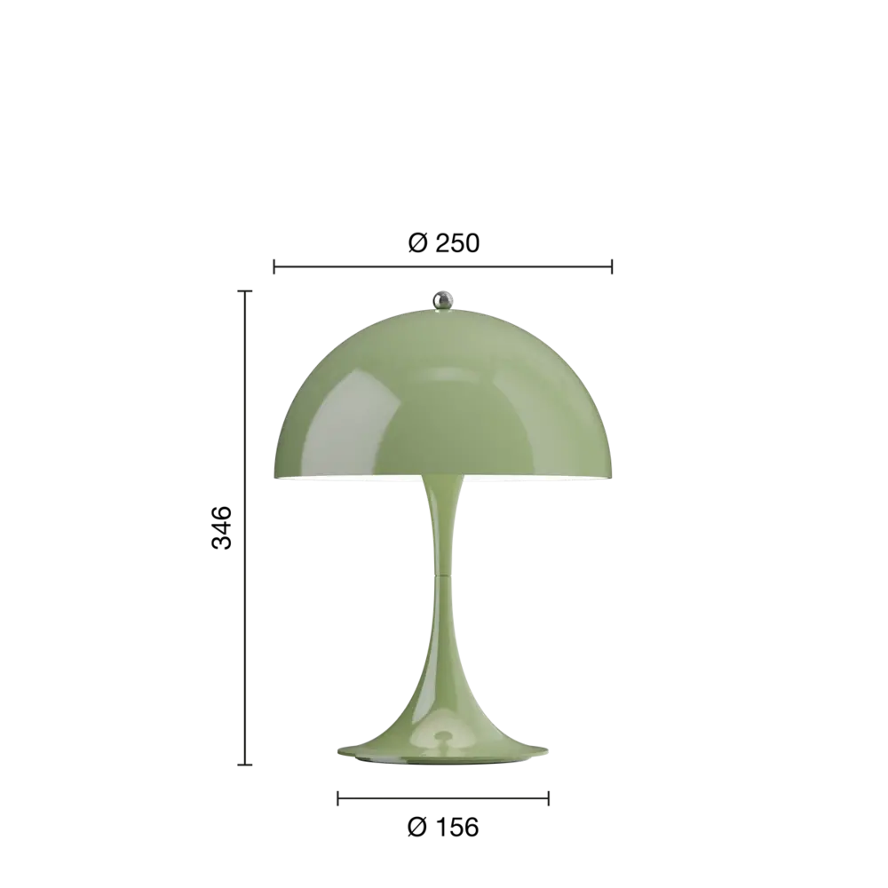 Louis Poulsen Lámpara de mesa portátil Panthella 250 verde musgo opaco - 5744173065 Louis Poulsen Lámpara de mesa portátil Panthella 250 verde musgo opaco - 5744173065