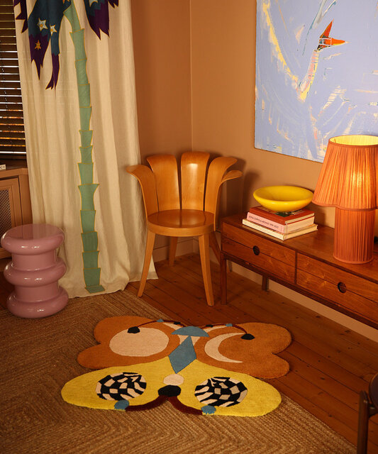 Doing Goods Melody Moon butterfly vloerkleed lemon L - 1.45.10.116.099.5