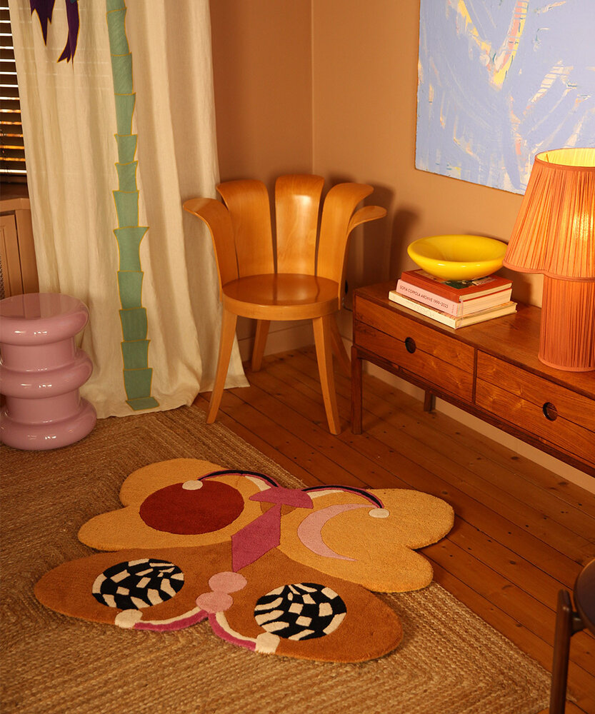 Doing Goods Melody Moon butterfly vloerkleed ocre L - 1.45.10.120.099.5