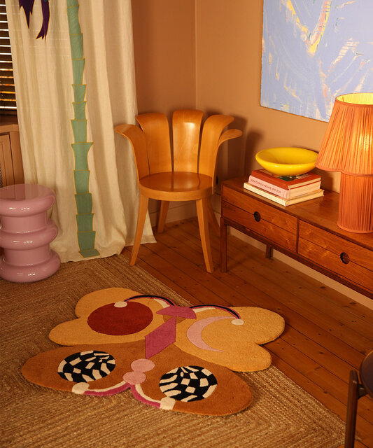 Doing Goods Melody Moon butterfly vloerkleed ocre L - 1.45.10.120.099.5