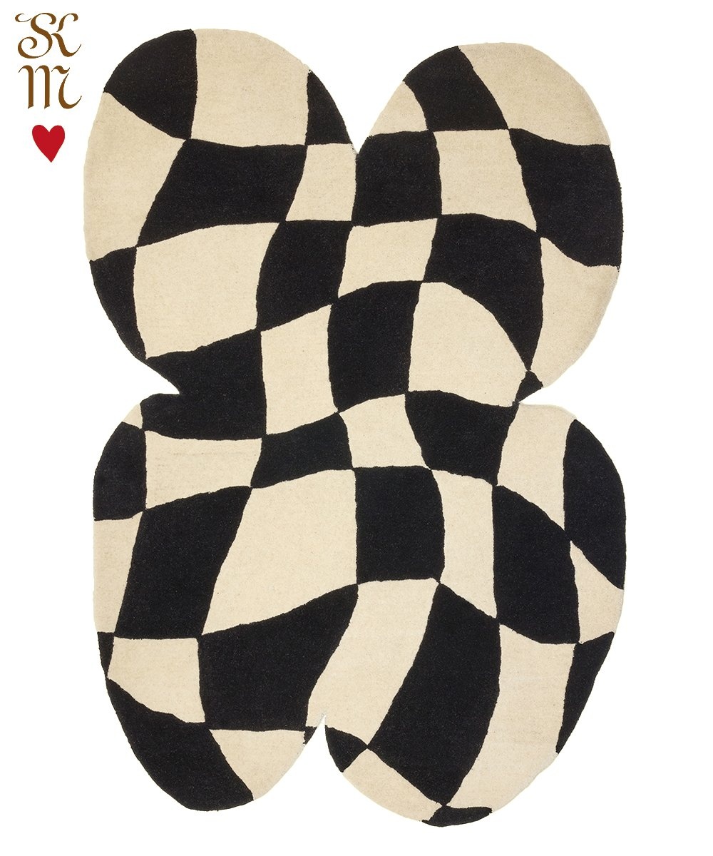 Doing Goods Cleo checkered butterfly vloerkleed XL - 1.45.10.132.099.5