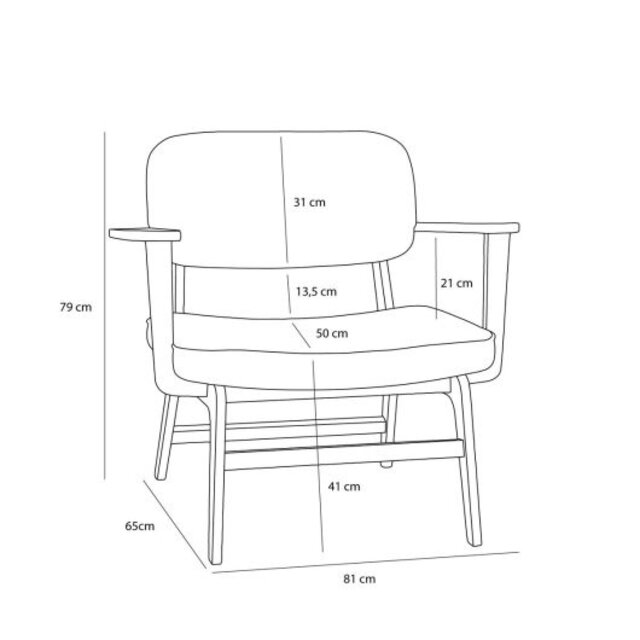Hubsch Haze lounge chair gray/natural - 021126