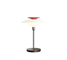 Louis Poulsen PH 80 portable table lamp opal white/high luster chrome plated