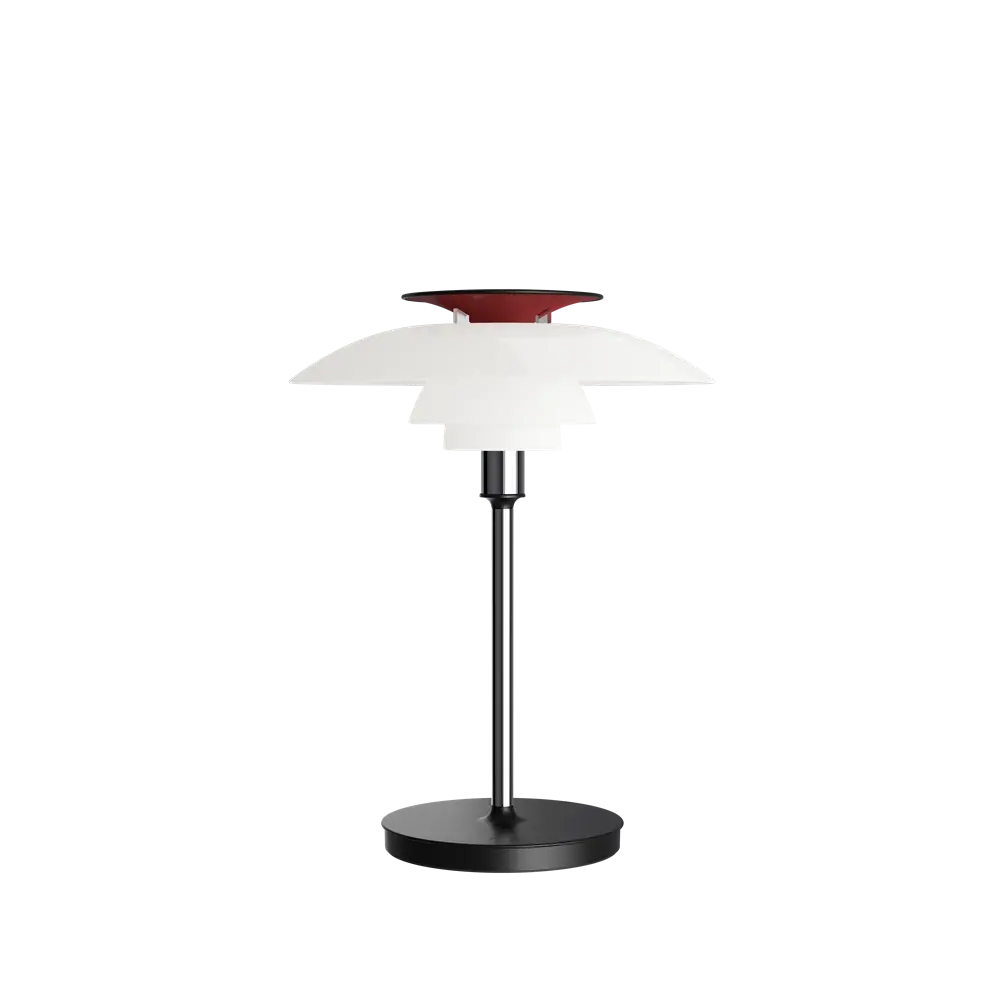 Louis Poulsen Lampe de table portable PH 80, blanc opale/chrome brillant - 5744172325 Louis Poulsen Lampe de table portable PH 80, blanc opale/chrome brillant - 5744172325