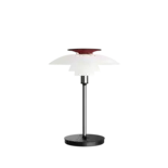 Louis Poulsen Lampe de table portable PH 80, blanc opale/chrome brillant - 5744172325 Louis Poulsen Lampe de table portable PH 80, blanc opale/chrome brillant - 5744172325