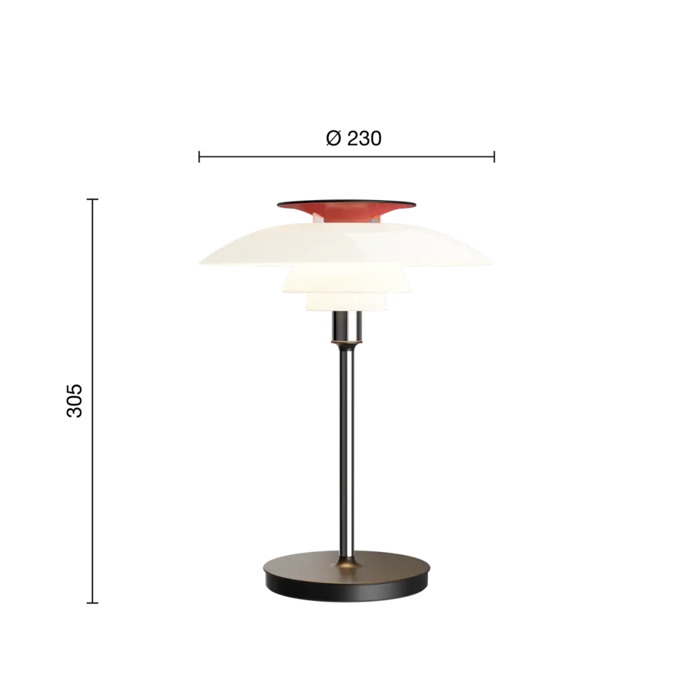 Louis Poulsen Lampe de table portable PH 80, blanc opale/chrome brillant - 5744172325 Louis Poulsen Lampe de table portable PH 80, blanc opale/chrome brillant - 5744172325