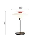 Louis Poulsen PH 80 portable table lamp opal white/high luster chrome plated - 5744172325 Louis Poulsen PH 80 portable table lamp opal white/high luster chrome plated - 5744172325