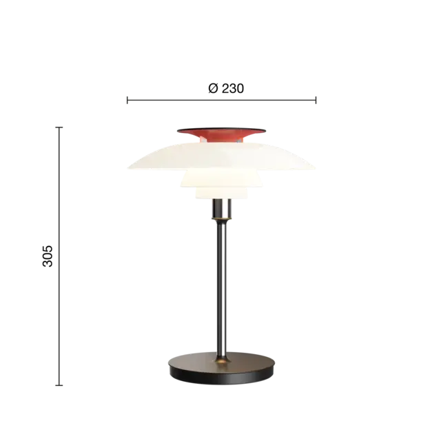 Louis Poulsen PH 80 portabel bordslampa opalvit/högglansförkromad - 5744172325
